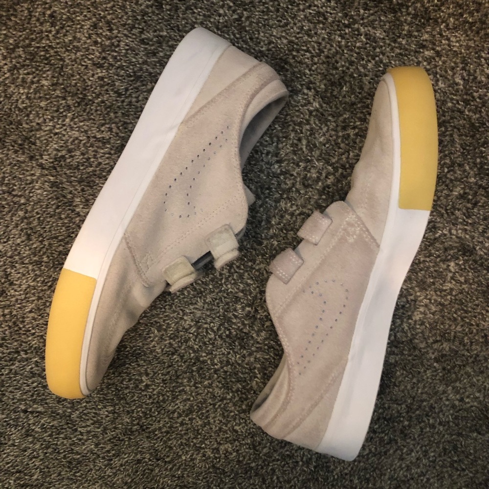 Nike Stefan Janoski Grey/White Suede Velcro Shoes Size 10.5